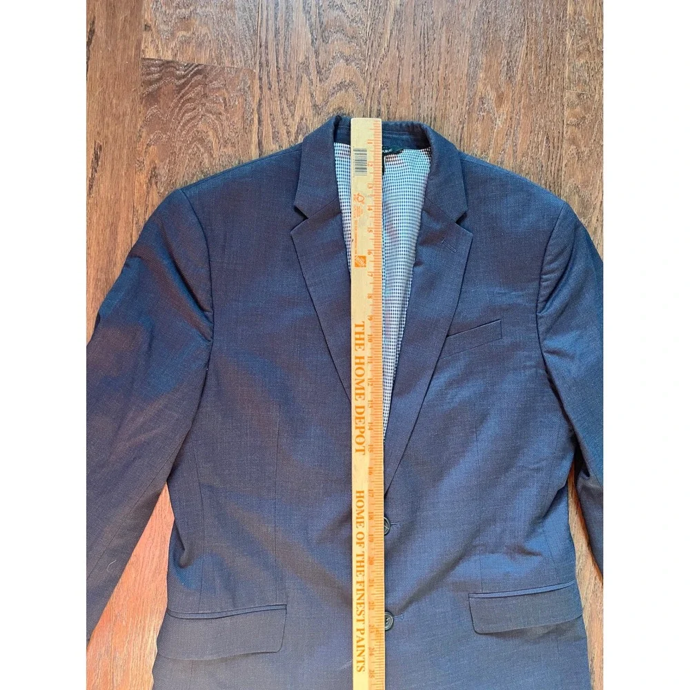 Banana Republic Blazer Mens Grey Gingham Lined Wool Sport Coat 40L